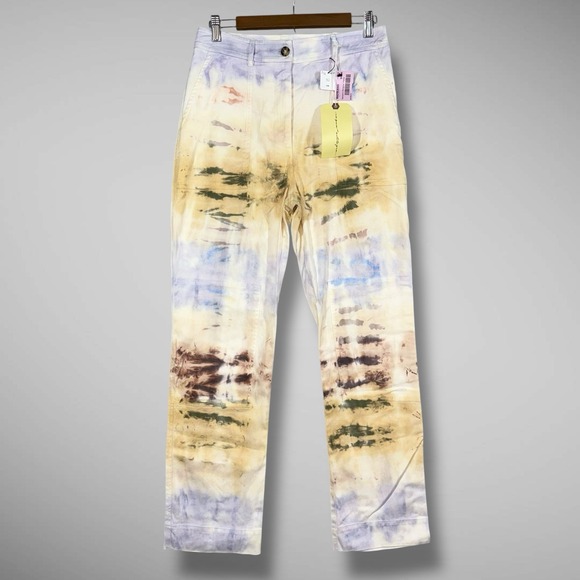 Raquel Allegra High Rise Tie‎ Dye Wasteland Work Pants Womens Size 1 Medium NWT